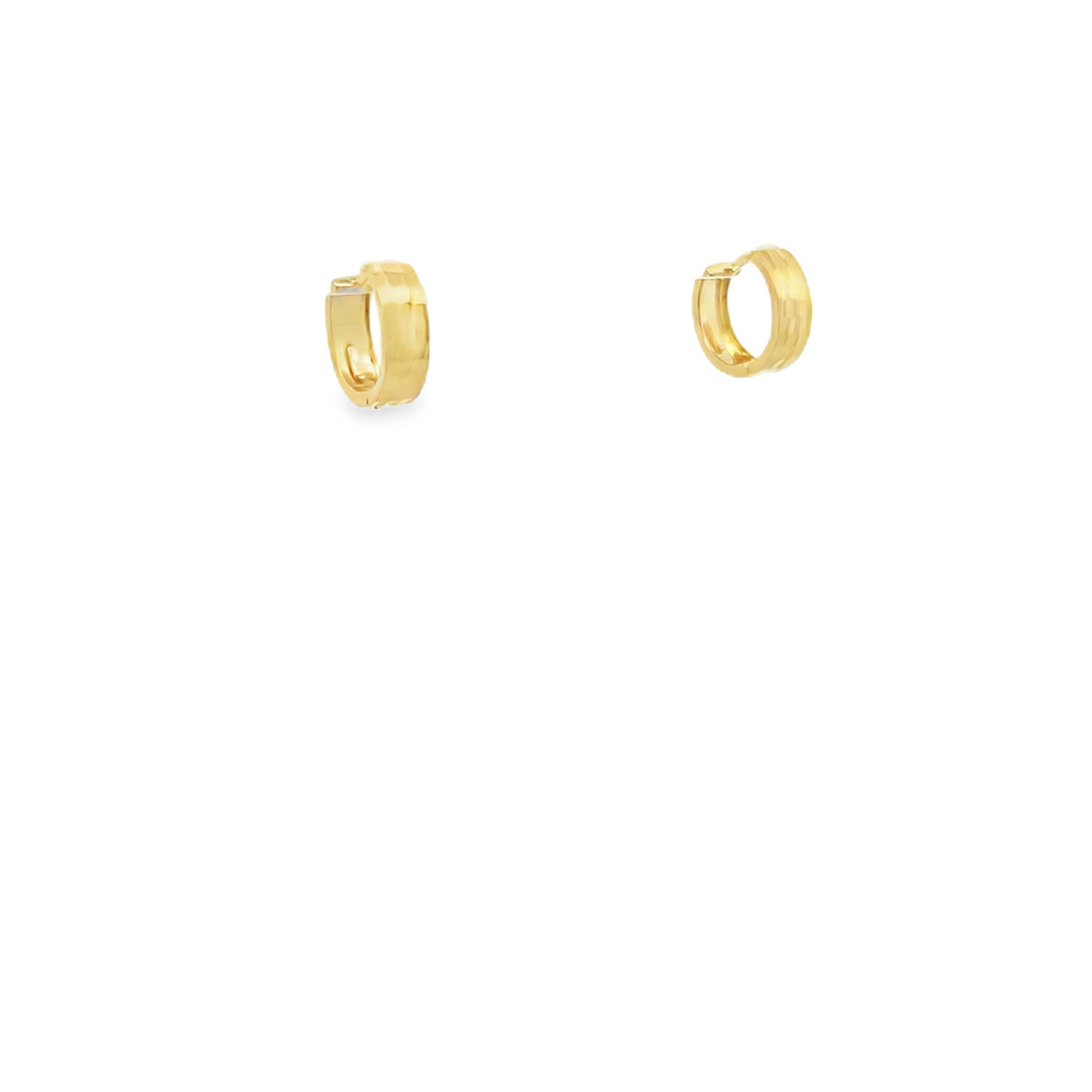 14K Gold Faceted Cut Hoops | Luby Gold Collection | Luby 
