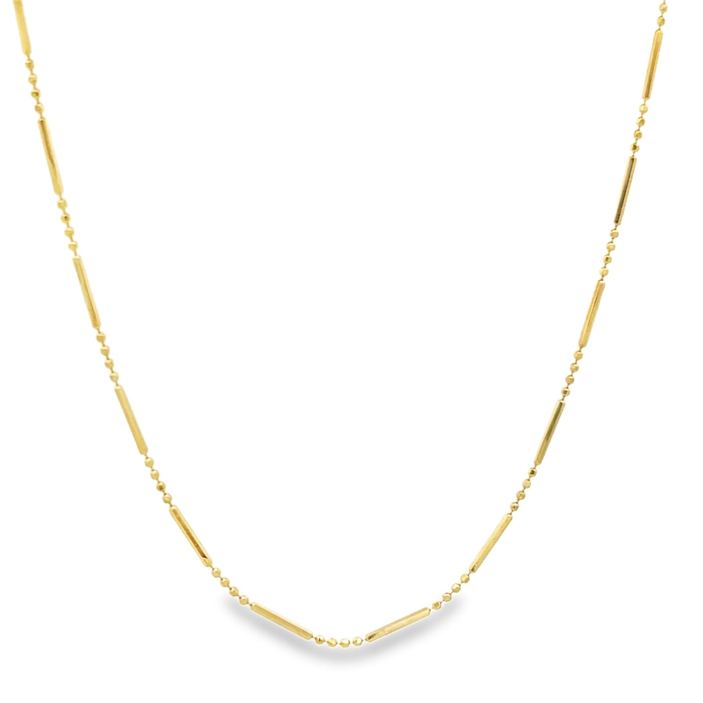 14K Gold Mini Ball Bar Chain | Luby Gold Collection | Luby 