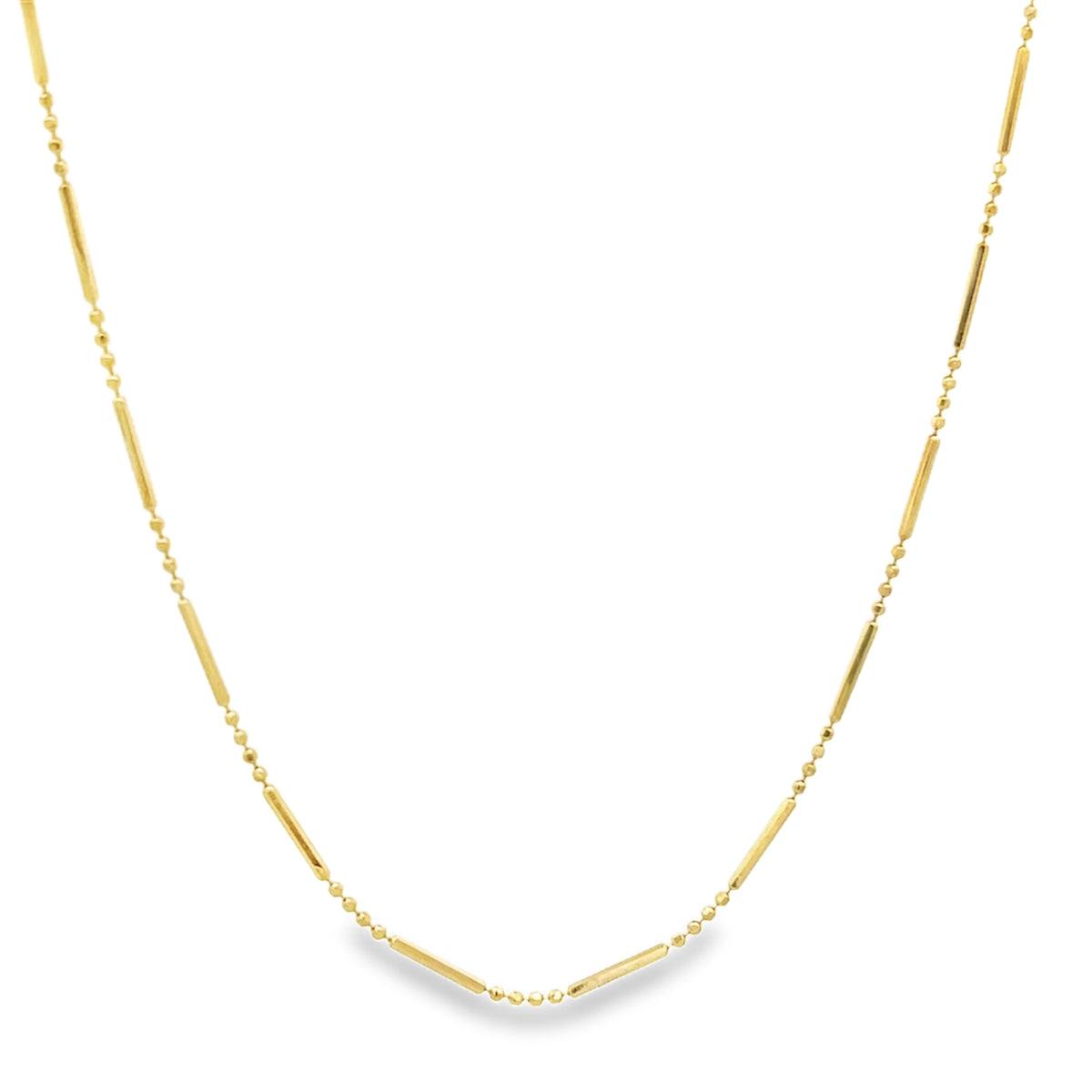 14K Gold Mini Ball Bar Chain | Luby Gold Collection | Luby 