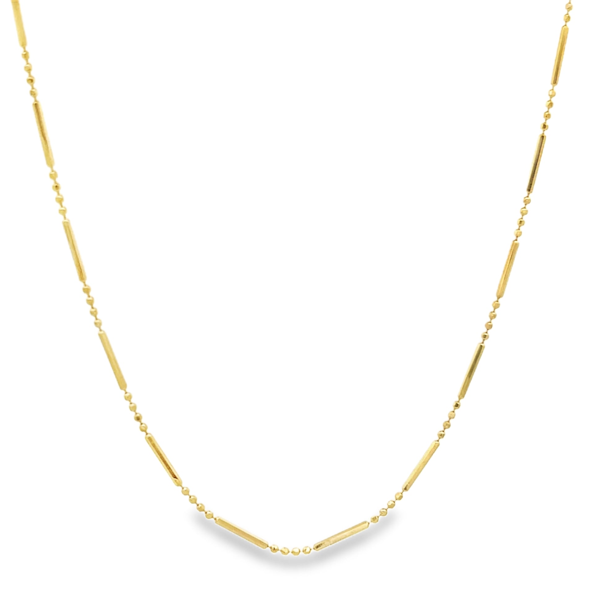 14K Gold Mini Ball Bar Chain | Luby Gold Collection | Luby 