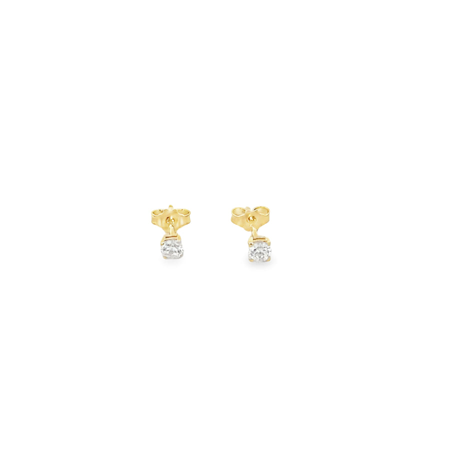 14K Gold Cubic Zirconia 3mm Studs