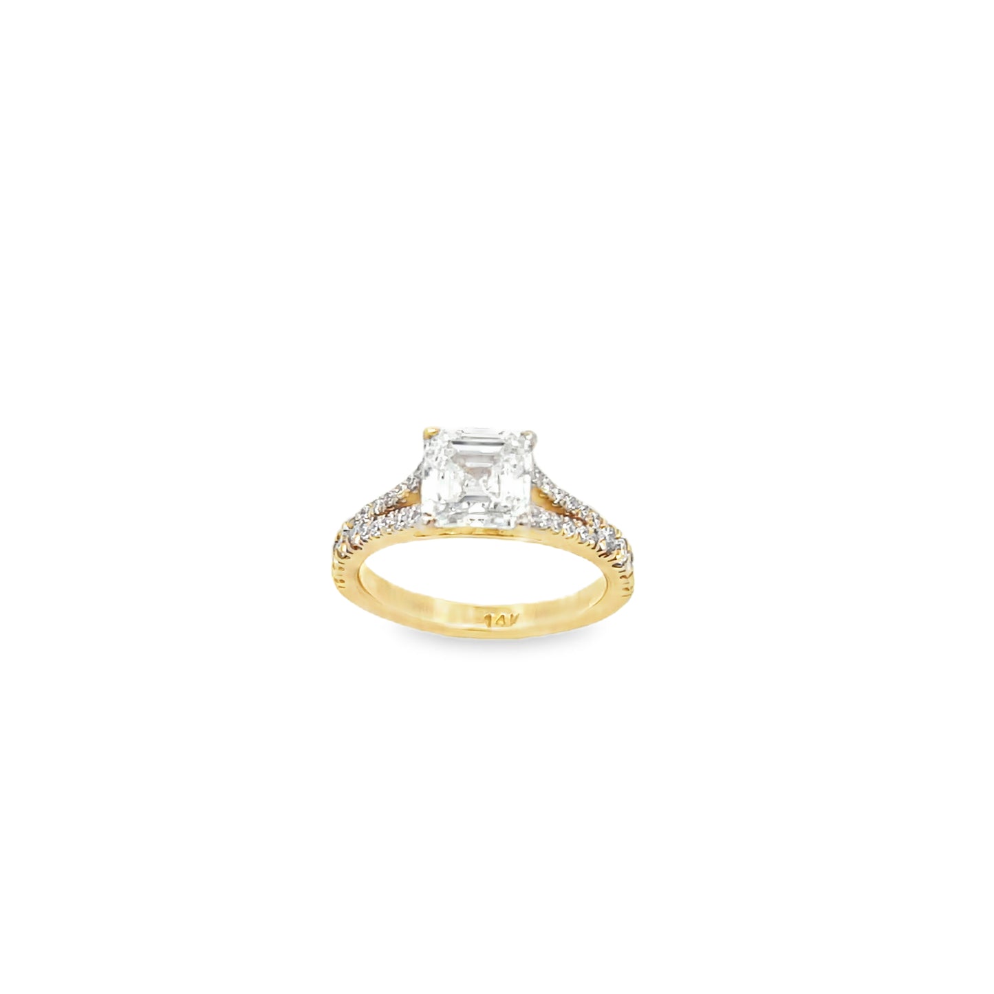 14K Yellow Gold Princess Radiant Cut Ring | Luby Gold Collection | Luby 