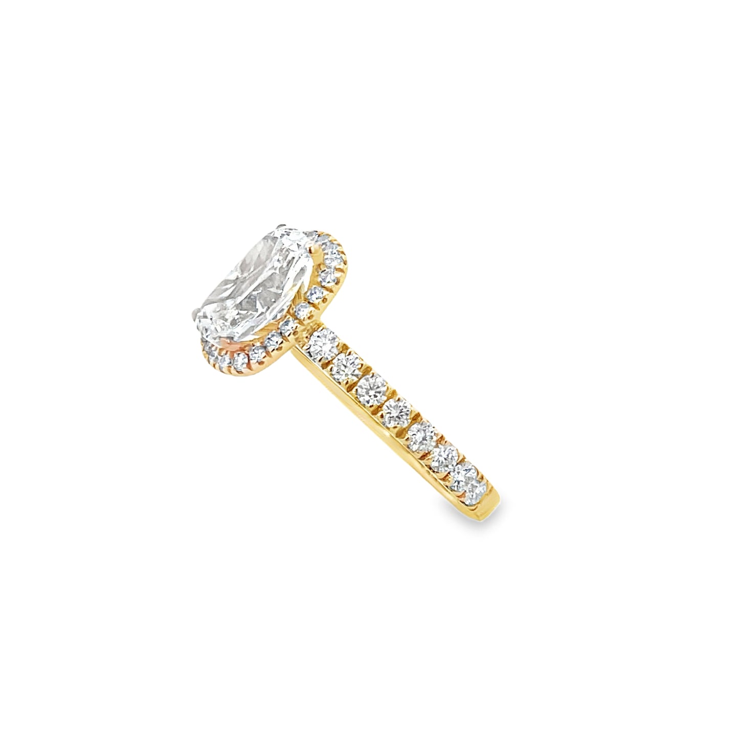 14K Yellow Gold with Lab Diamond Radiant Oval Cut Ring | Luby Gold Collection | Luby 