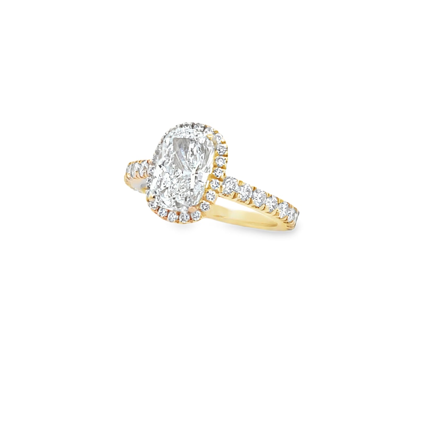 14K Yellow Gold with Lab Diamond Radiant Oval Cut Ring | Luby Gold Collection | Luby 