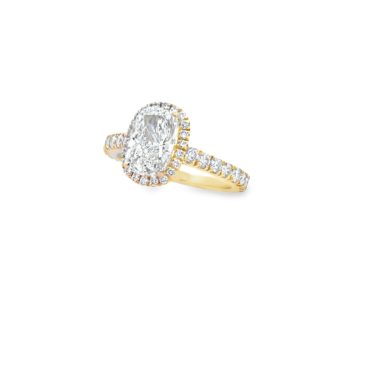 14K Yellow Gold with Lab Diamond Radiant Oval Cut Ring | Luby Gold Collection | Luby 