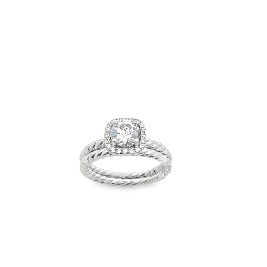 SUSPIRIA Princess Cut Rope Wedding Ring