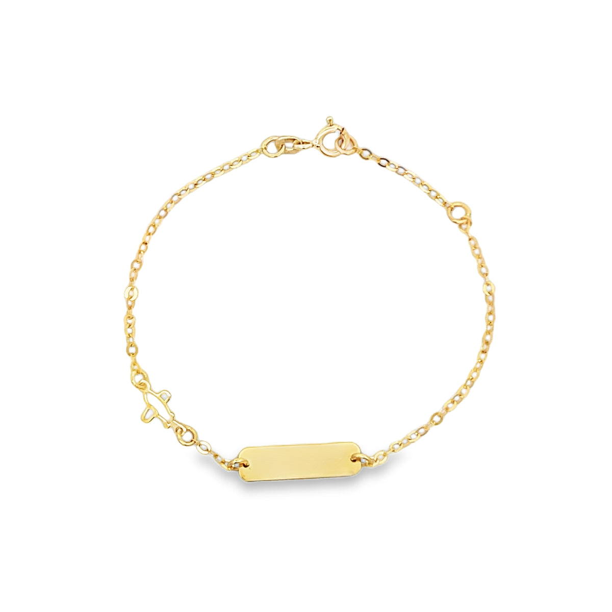 14K Gold Baby Bracelet with AirPlane