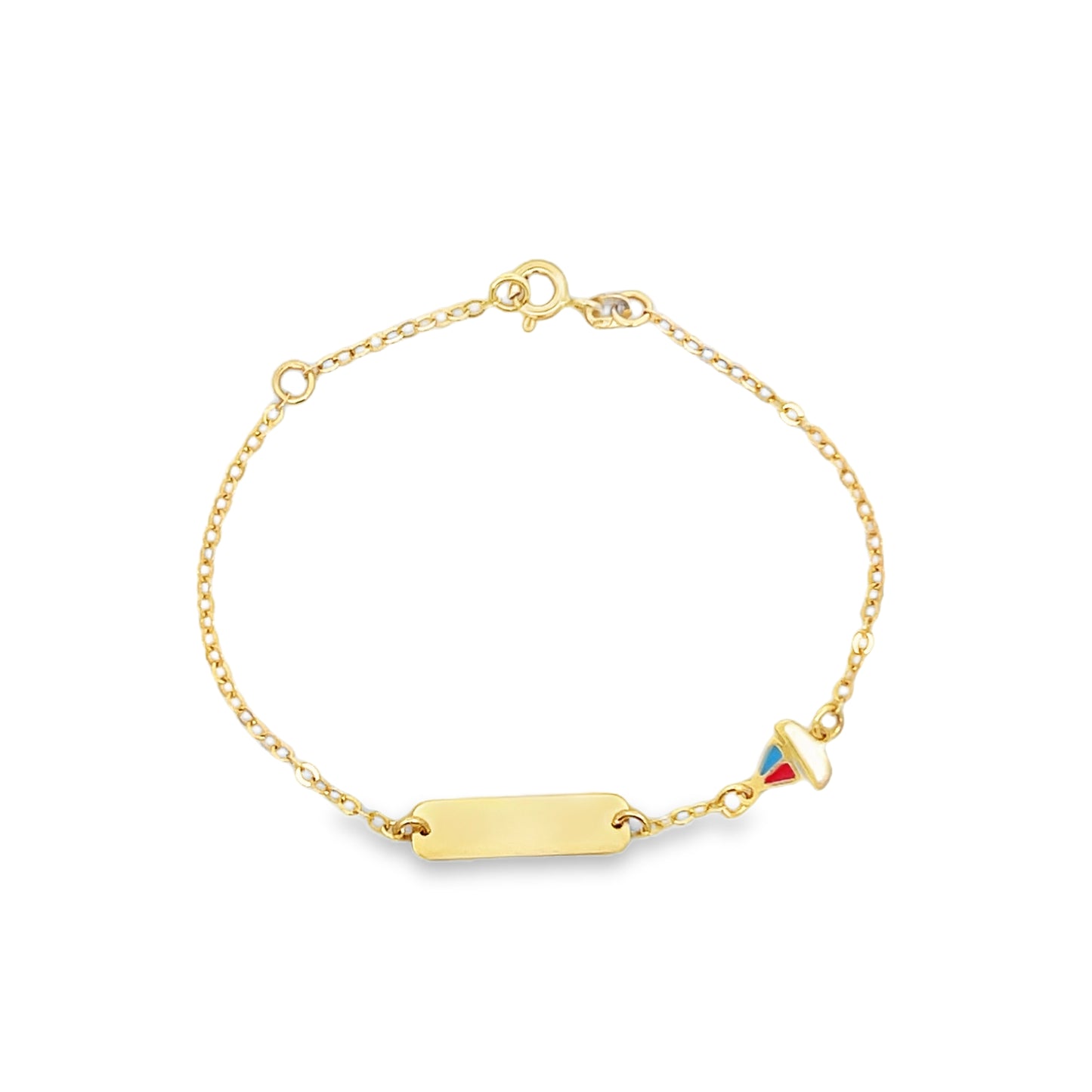14K Gold Baby Bracelet with Sail Boat