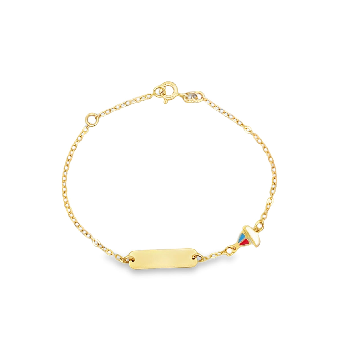 14K Gold Baby Bracelet with Sail Boat