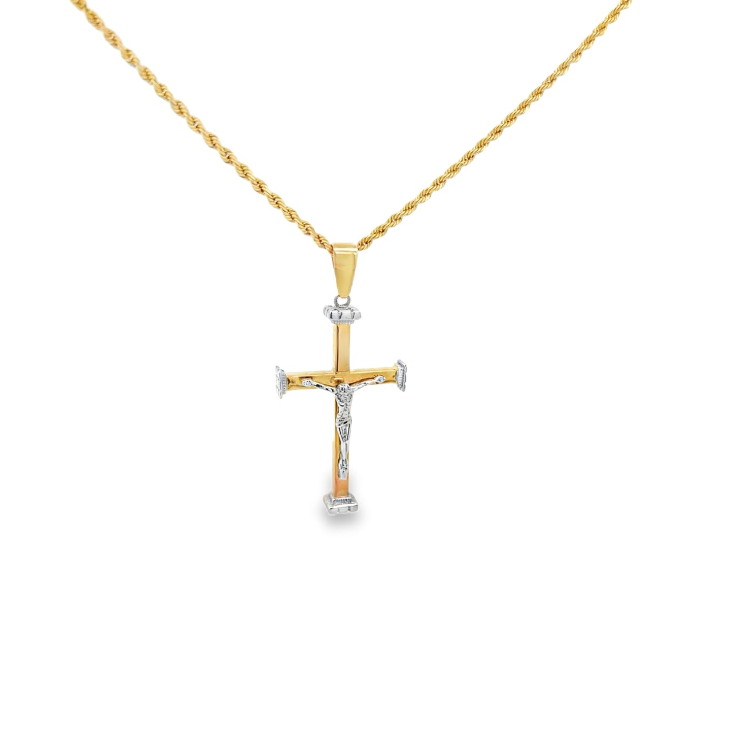 14K Gold Cross 2/T Pendant