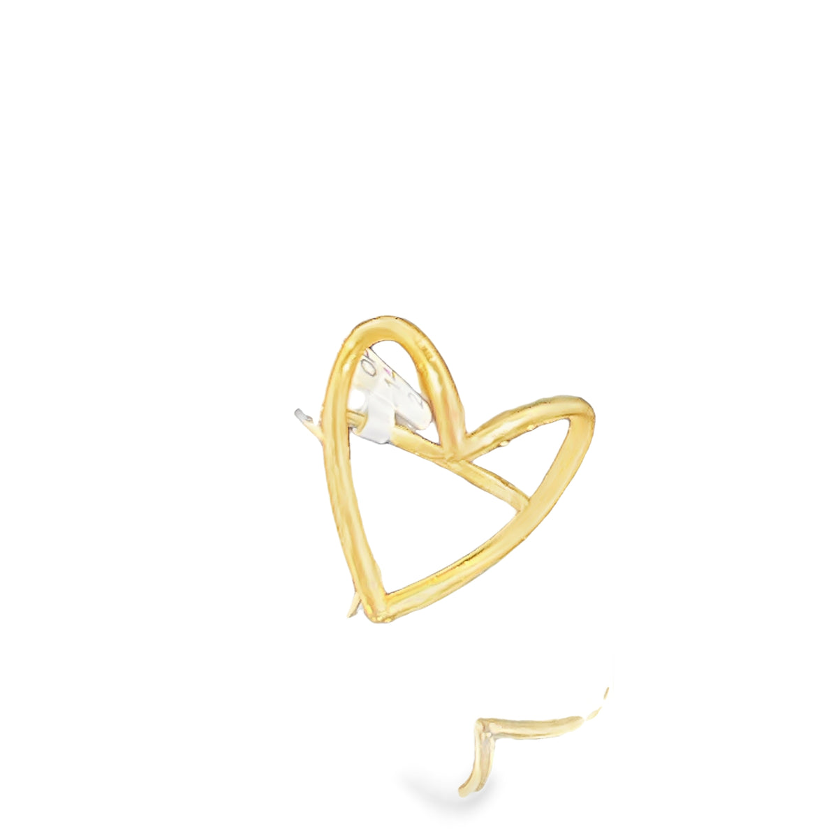 14K Gold Open Heart Ring
