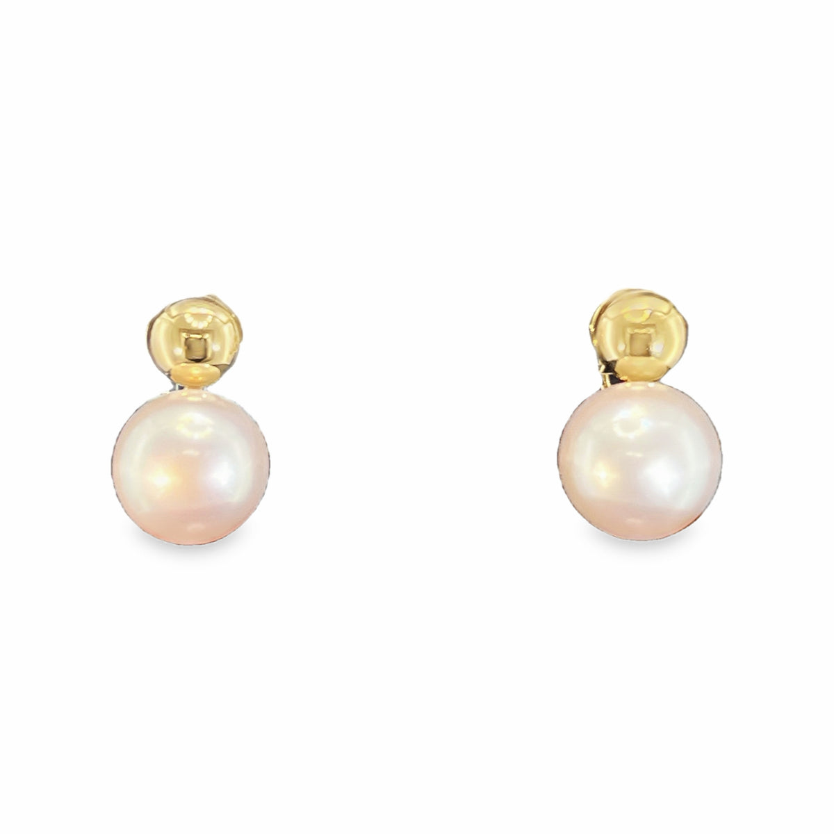 14K Gold Saltwater Pearls Earrings