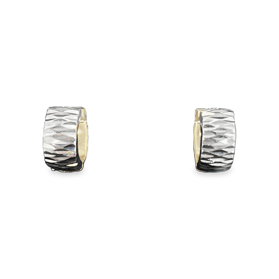 14K Gold 2T Bold Hoops Earrings