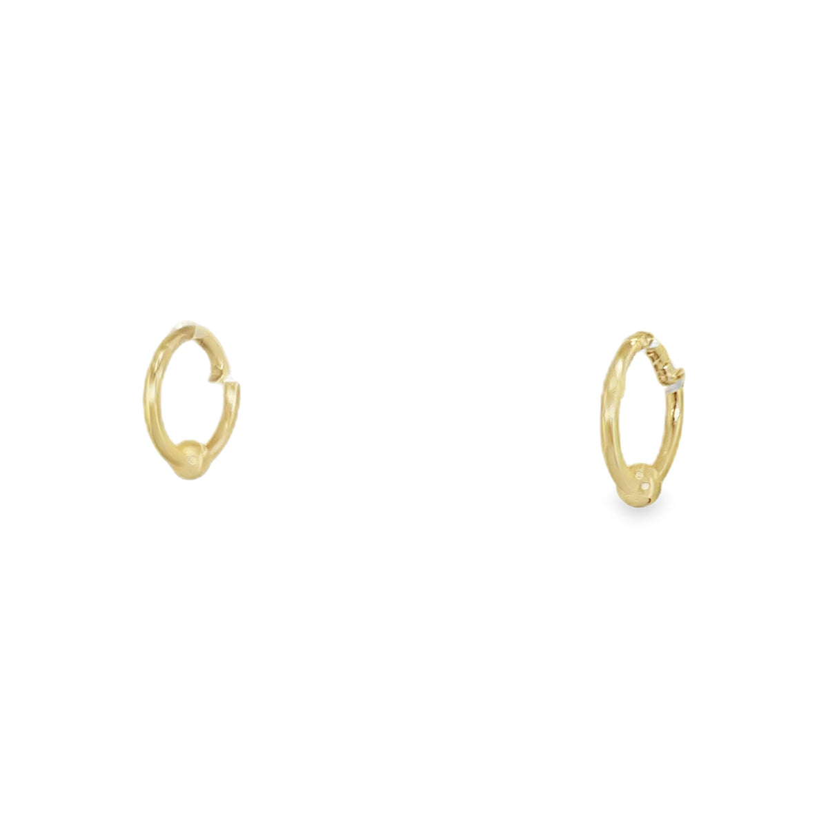 14K Gold Dots Hoops Earrings