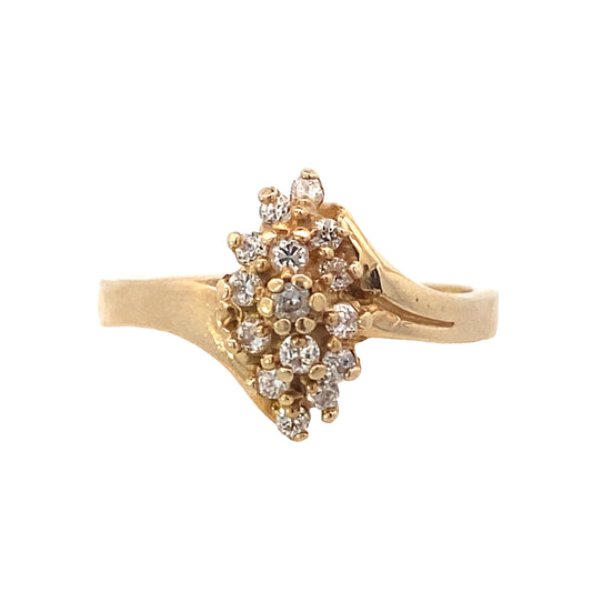 14K Gold Opulent Elegance Fifteen Years Ring