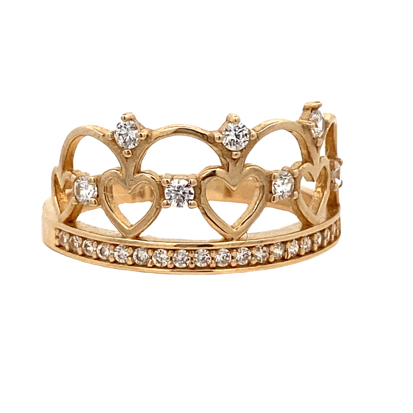 14K Gold Majestic Heart Crown Fifteen Years Ring