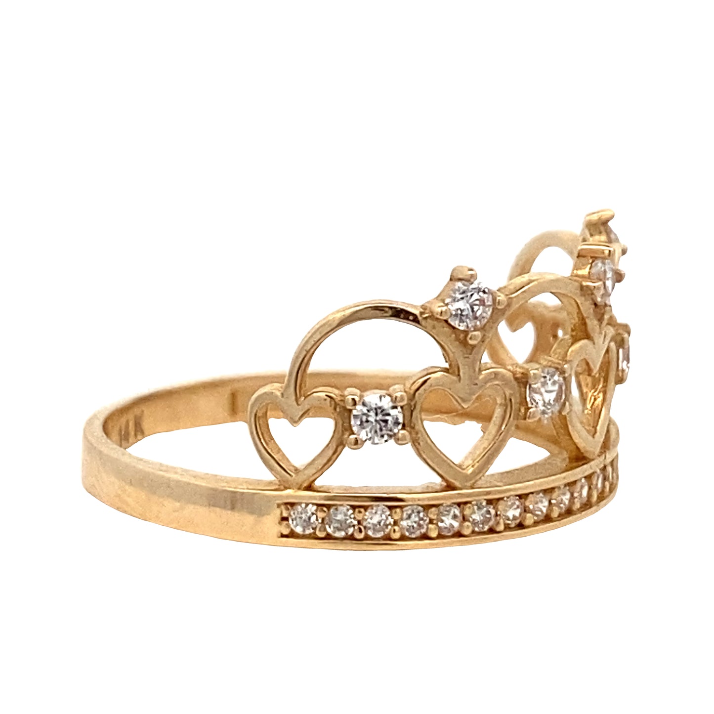 14K Gold Majestic Heart Crown Fifteen Years Ring