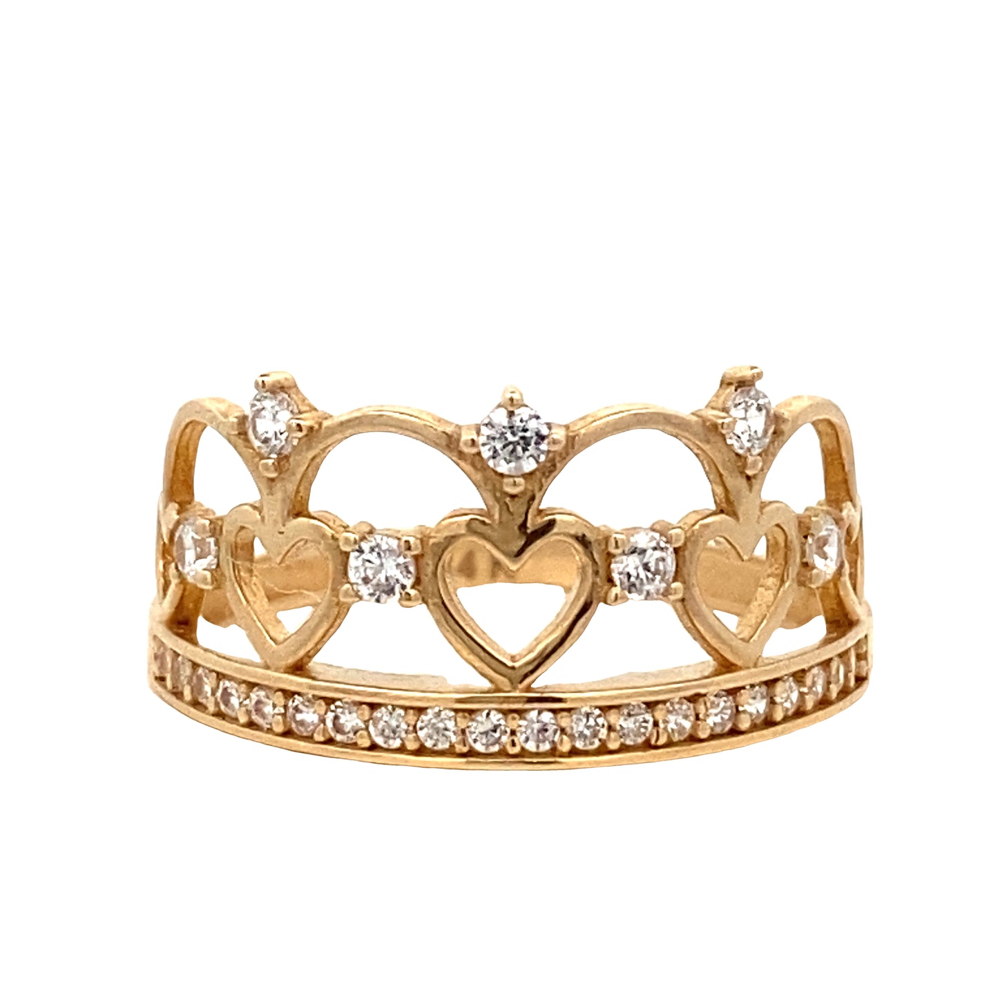 14K Gold Majestic Heart Crown Fifteen Years Ring