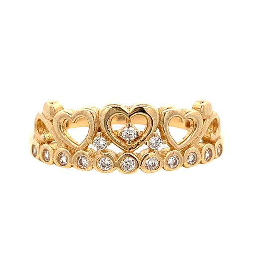 14K Gold Princess Heart  Gold Fifteen Years Ring