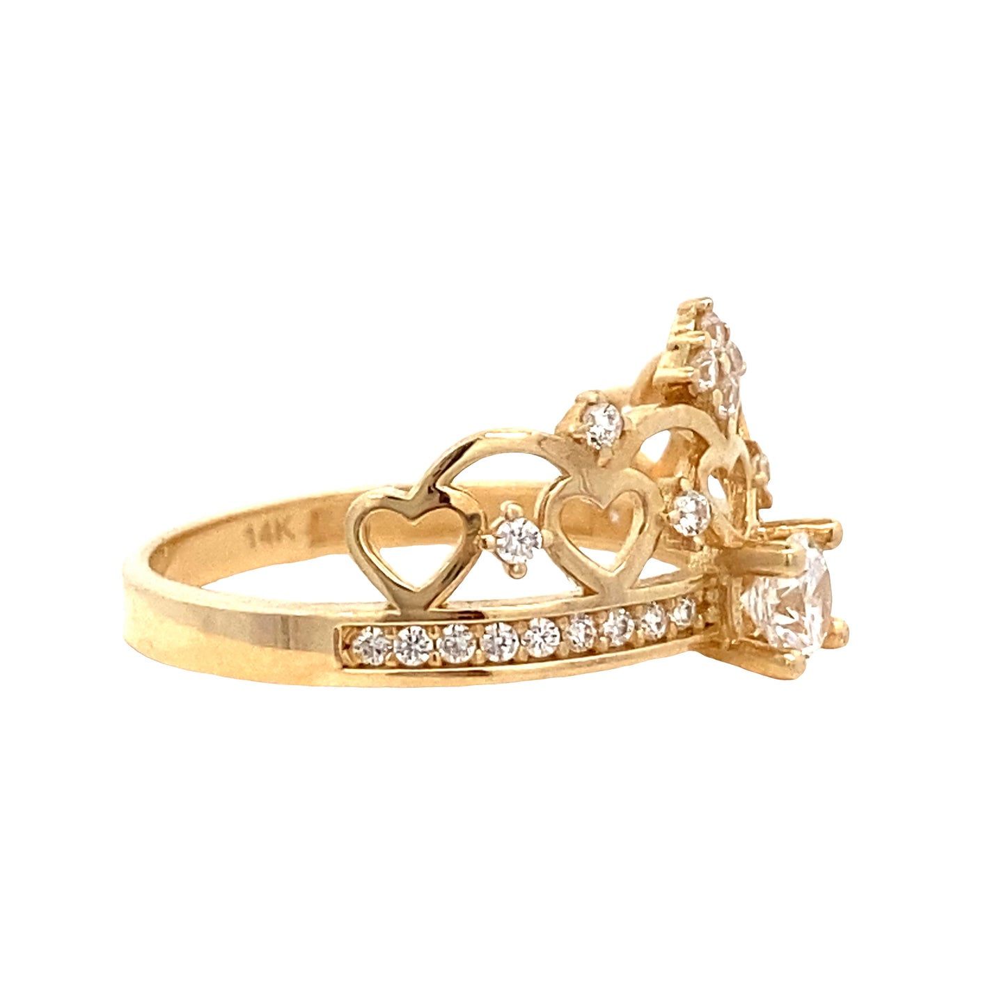 14K Gold Glittering Dream Crown Fifteen Years Ring