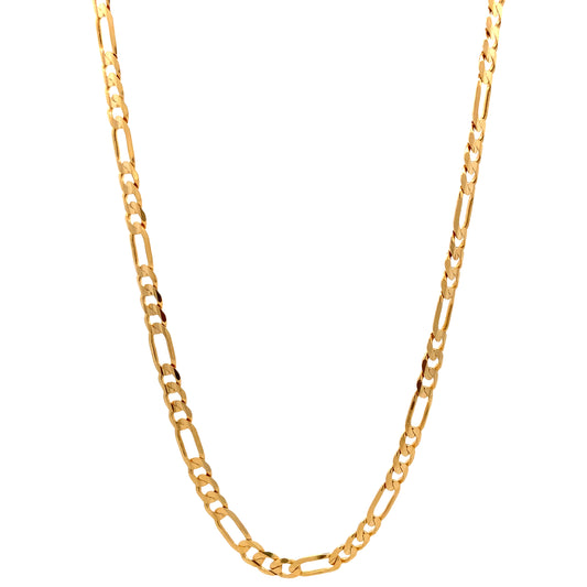 14K Gold Sovereign Gold Figaro Chain