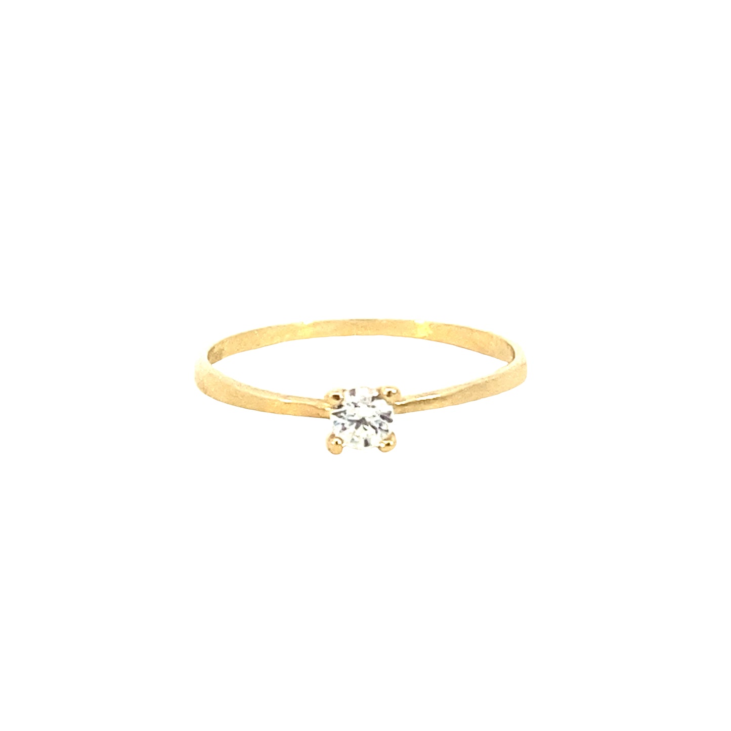 14K Gold Four-Prong Solitaire Ring