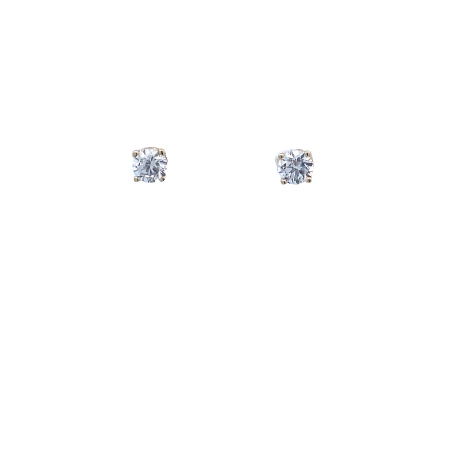 14K Gold Four-Prong Solitaire Stud