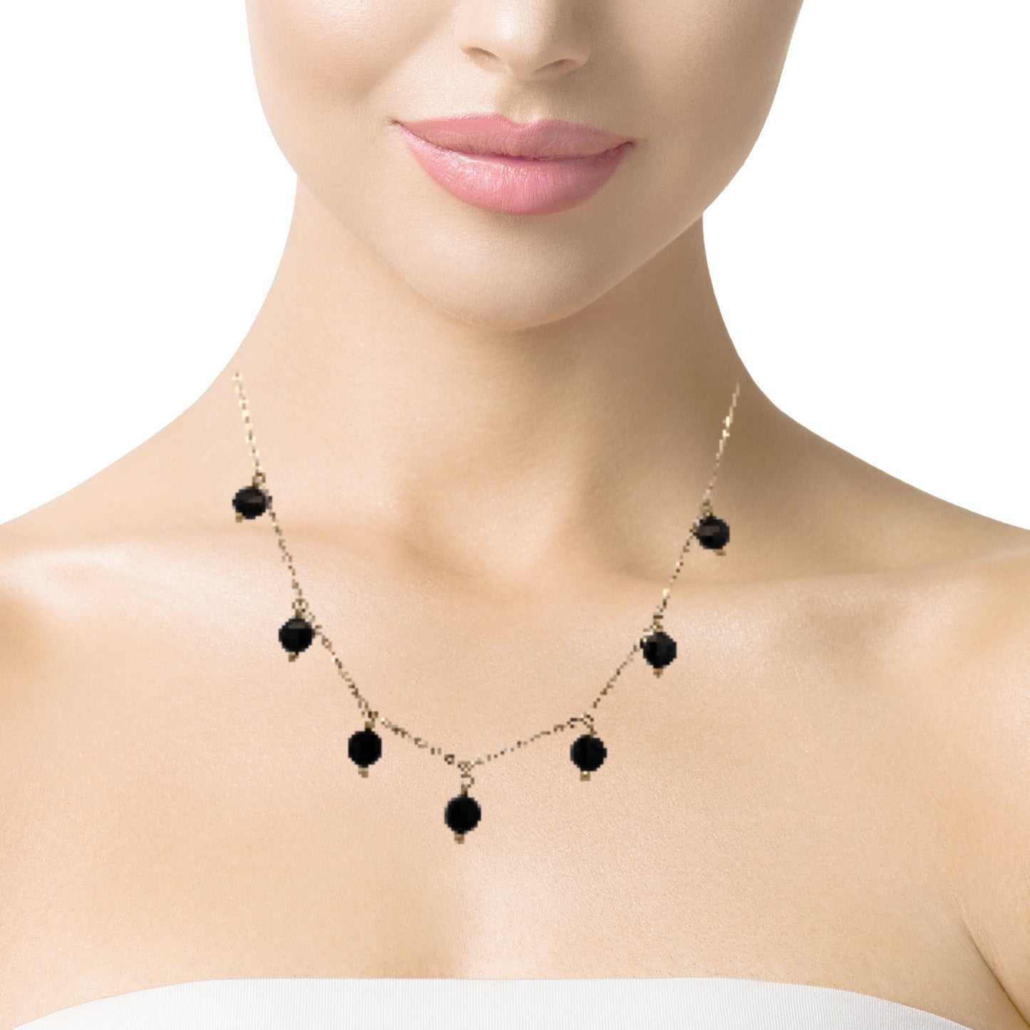 18K Gold Mara Onyx Spinel Necklace