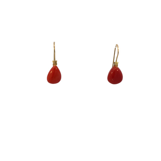 18K Gold Orecchini Tea Coral Earrings | Rajola Italy | Luby 
