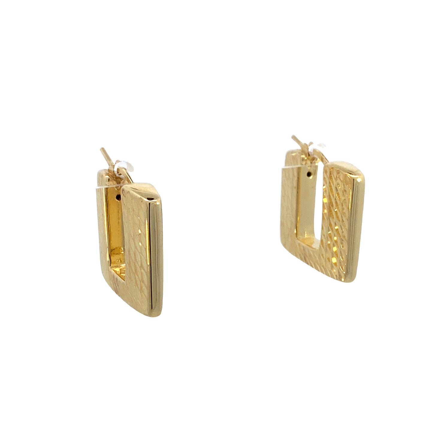 Marcello Pane Golden Square Texture Earrings