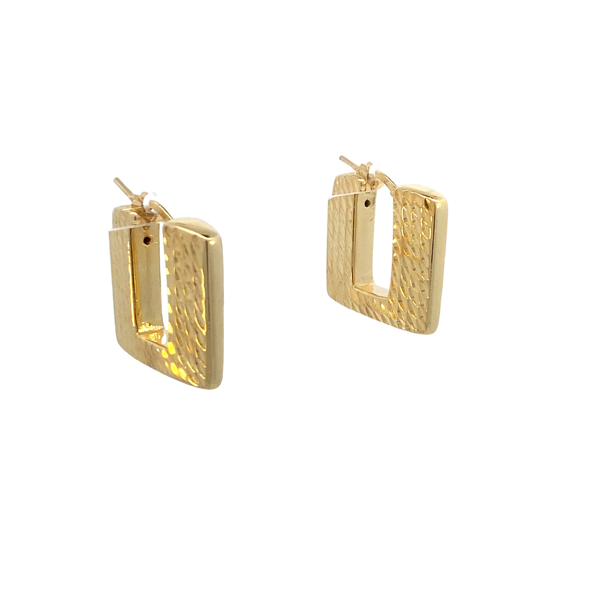 Marcello Pane Golden Square Texture Earrings | Marcello Pane | Luby 