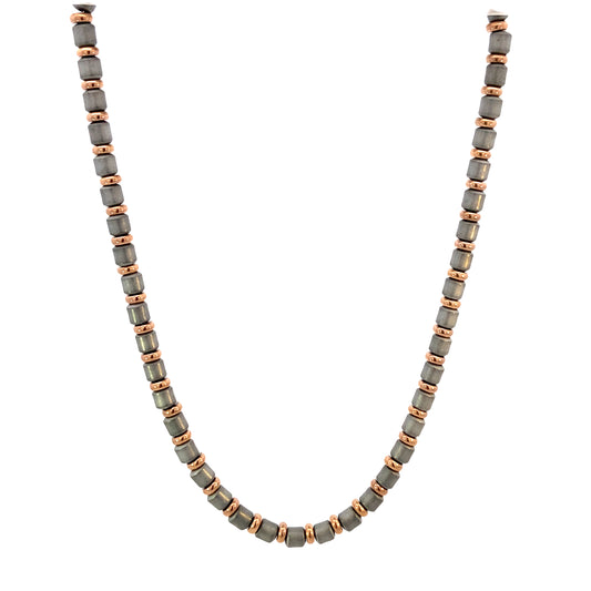 Hector by Marcello Pane Matte Silver and Rose Gold Necklace