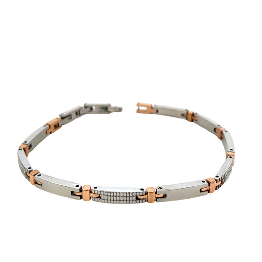Hector by Marcello Pane Steel Reptil Link Bracelet