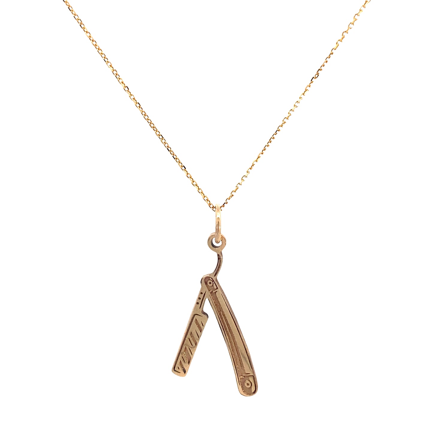 14K Gold Barber Pendant