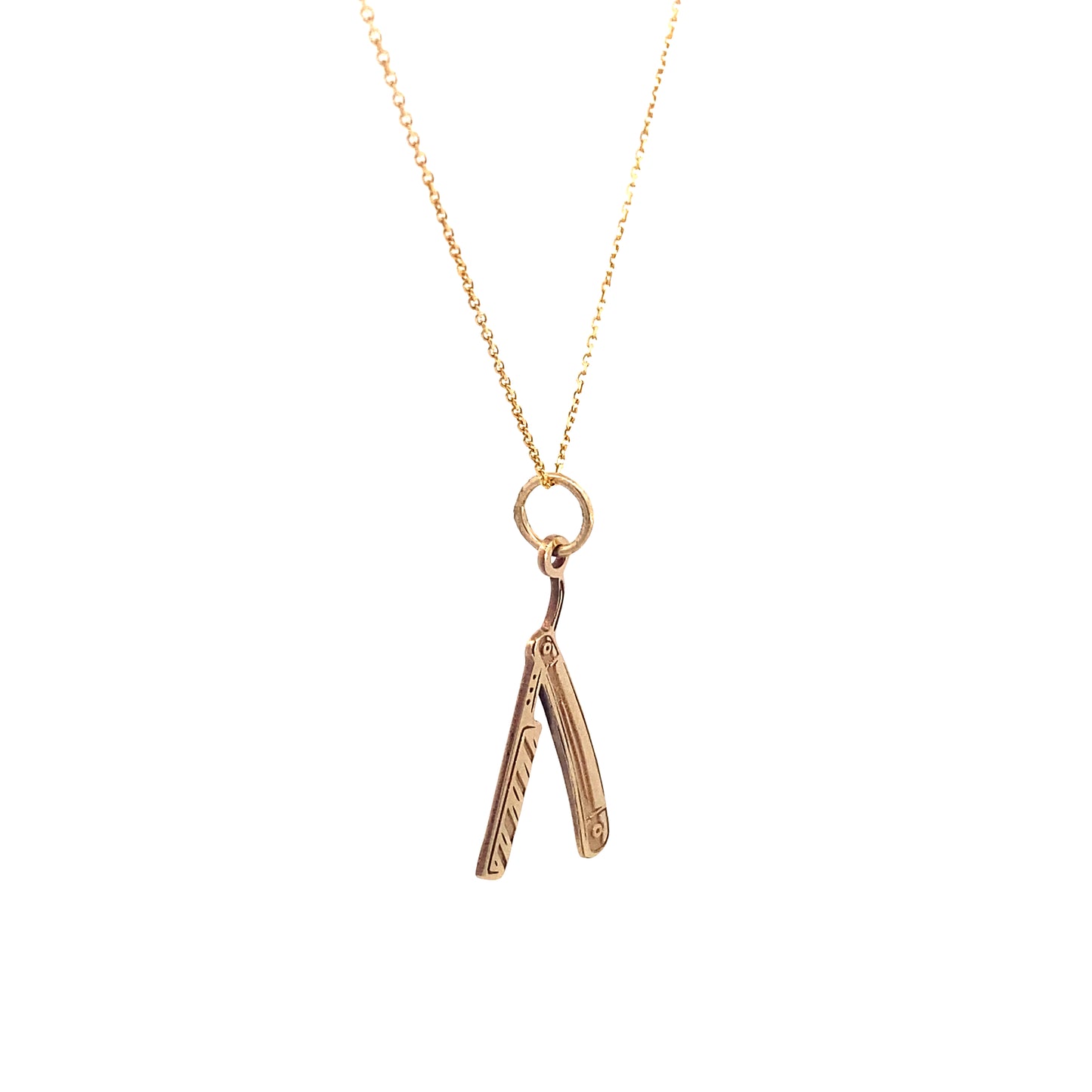 14K Gold Barber Pendant