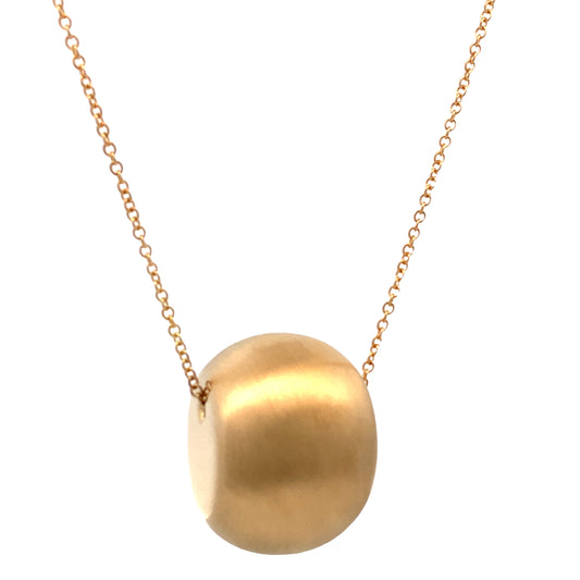14K Statement Piece Brushed Big ball Necklace | Luby Gold Collection | Luby 