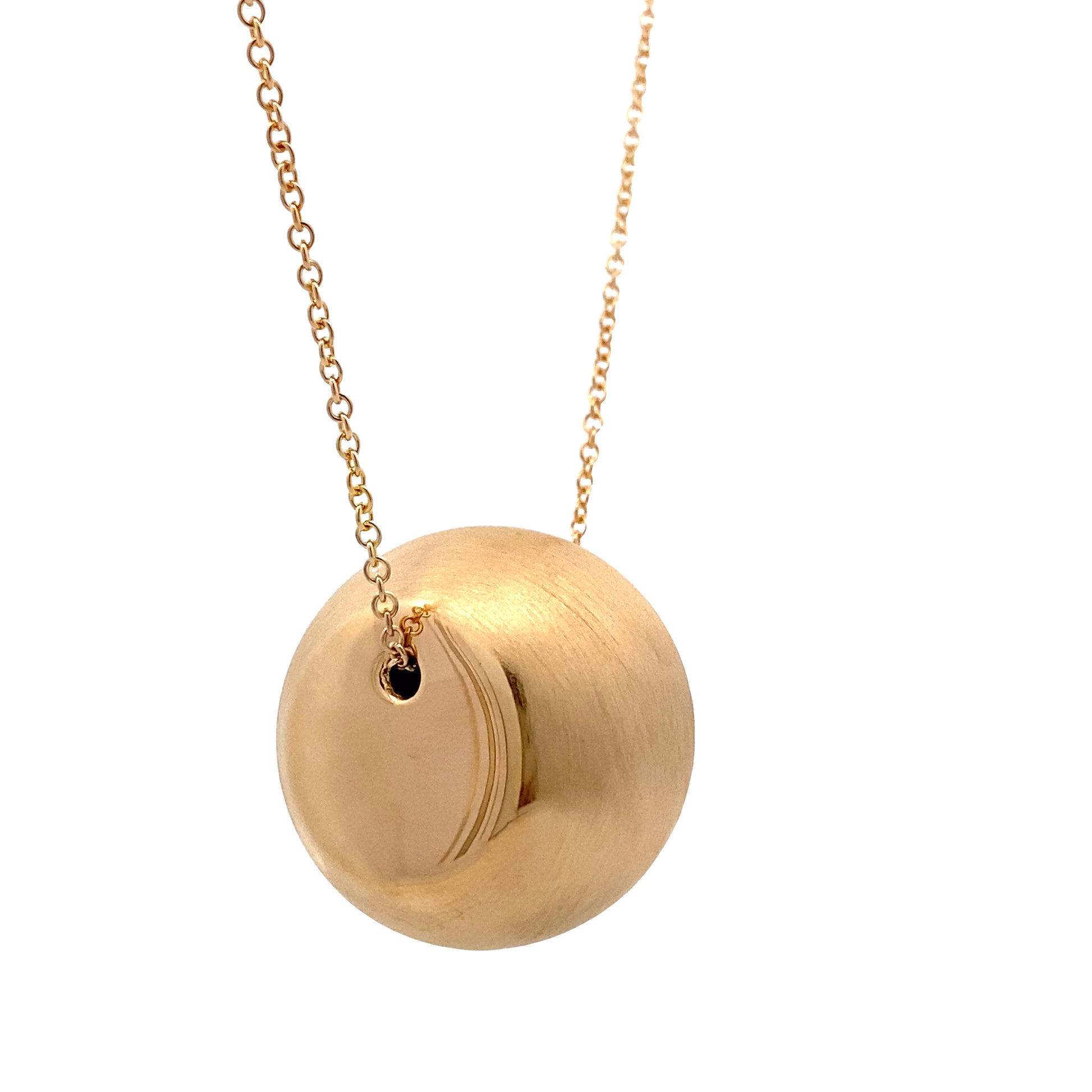 14K Statement Piece Brushed Big ball Necklace | Luby Gold Collection | Luby 