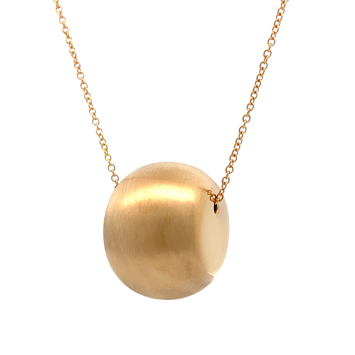 14K Statement Piece Brushed Big ball Necklace | Luby Gold Collection | Luby 