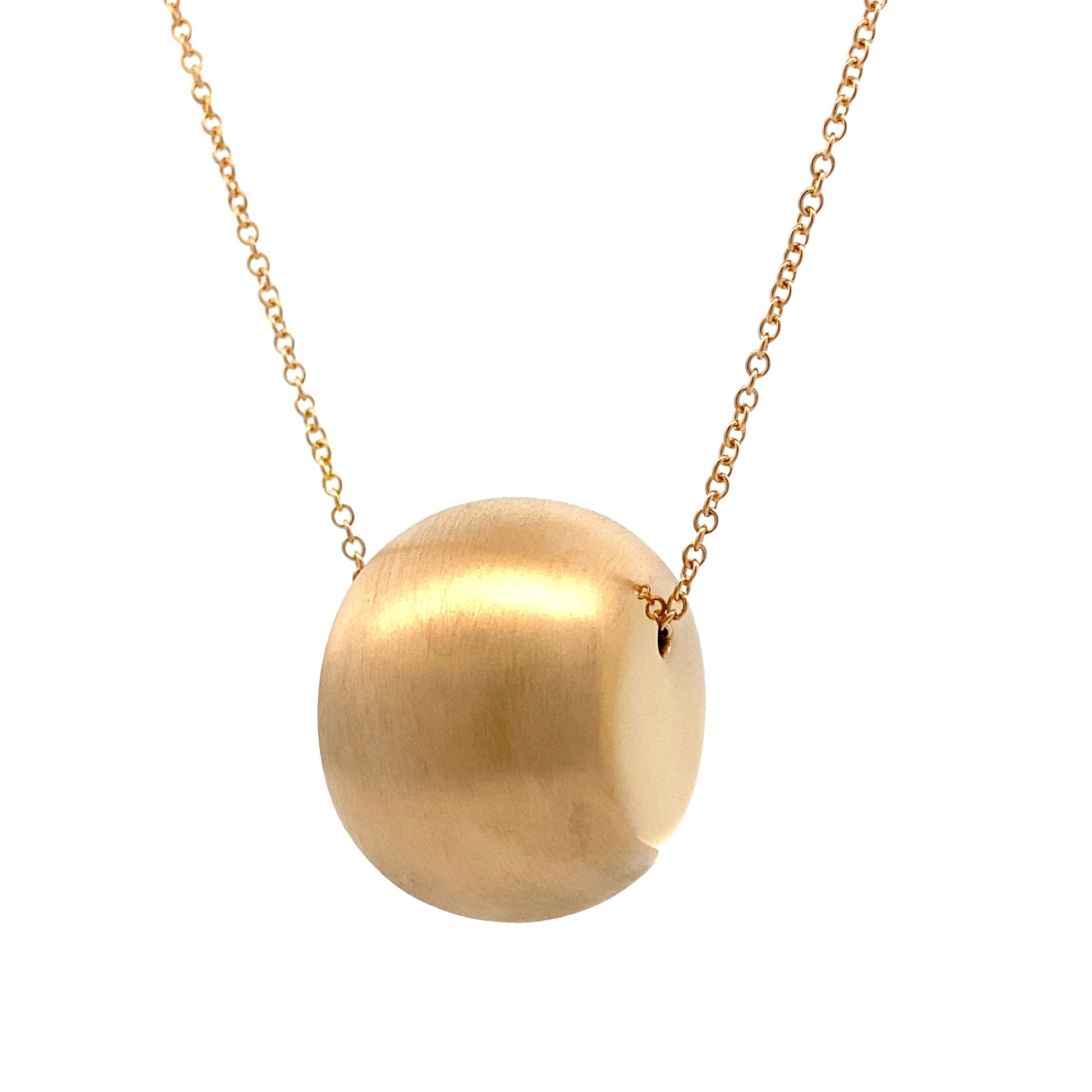 14K Statement Piece Brushed Big ball Necklace | Luby Gold Collection | Luby 