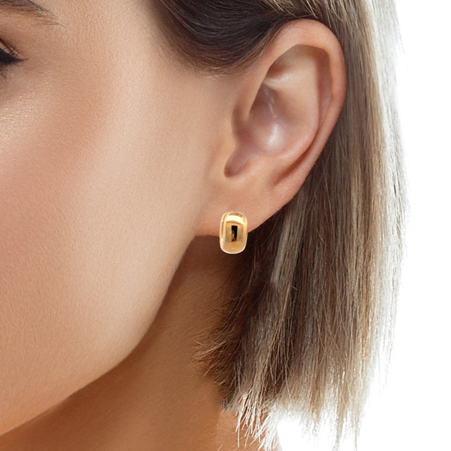 14K Gold U Shape Bold Earrings