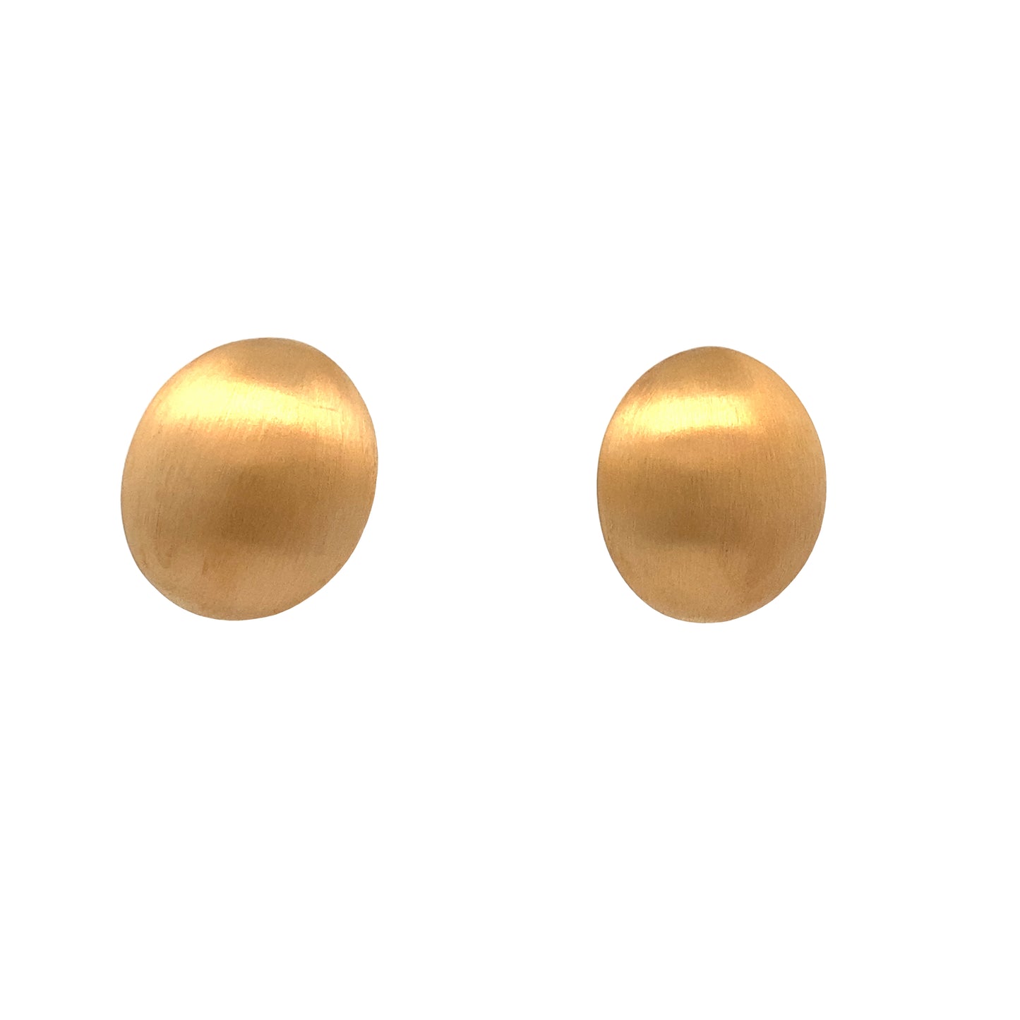 14K Gold Brushed Ball Earrings