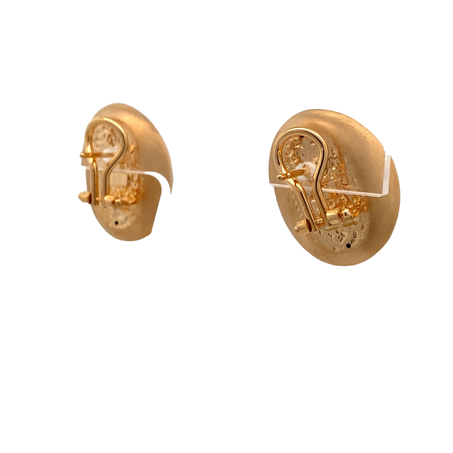 14K Gold Brushed Ball Earrings