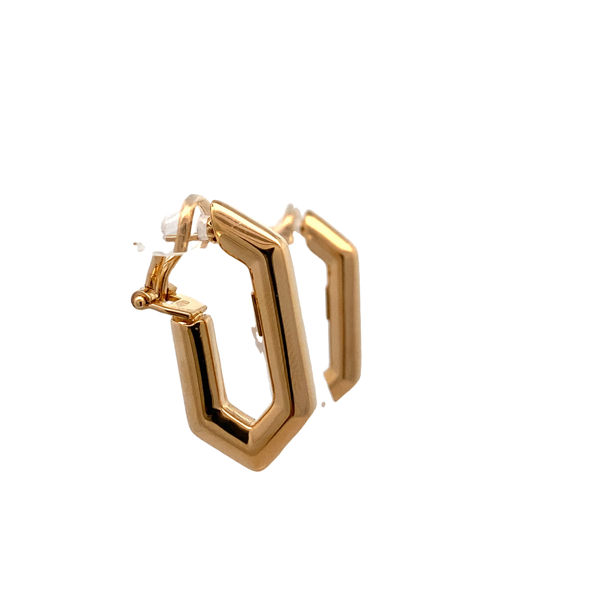 14K Gold Hexagonal Shape Earrings | Luby Gold Collection | Luby 