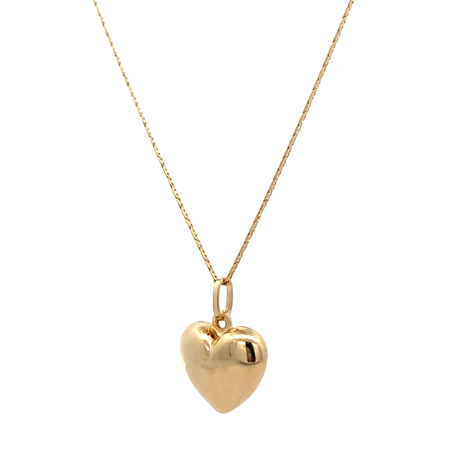 14K Gold Medium Puff Heart Pendant | Luby Gold Collection | Luby 