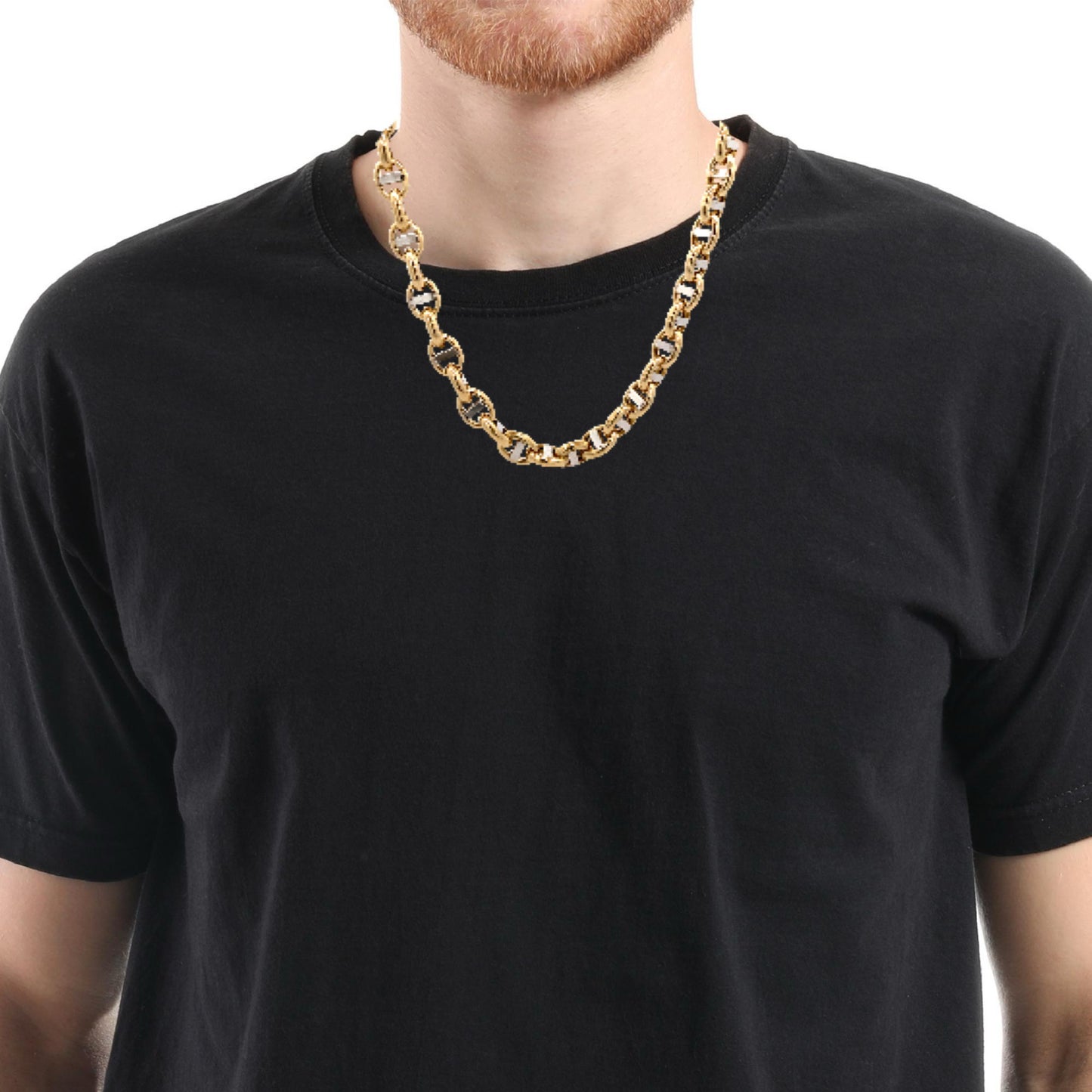 14K gold Mariner Link 2 Tone Necklace