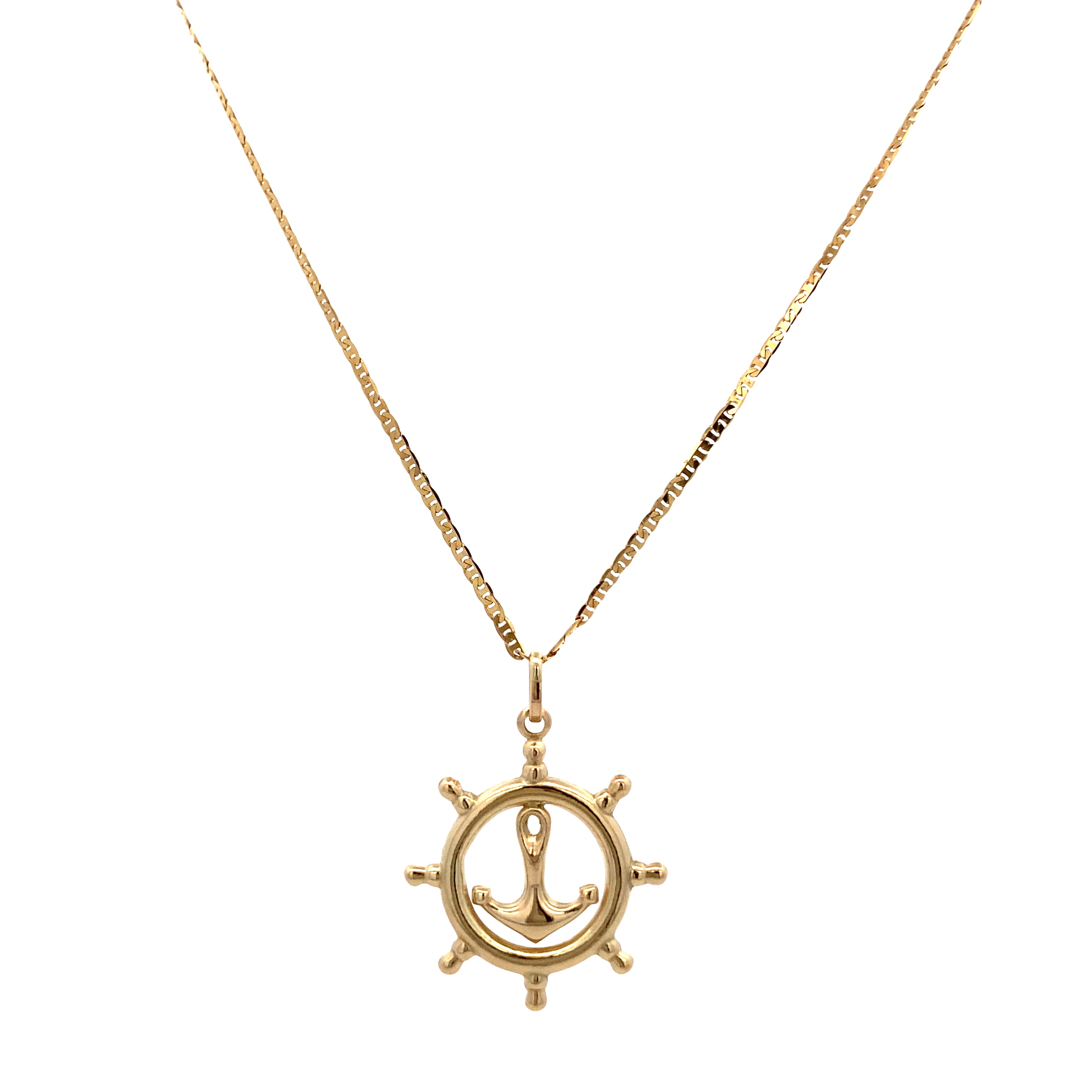 14K Gold Rudder Anchor Pendant – Luby Mayaguez Mall