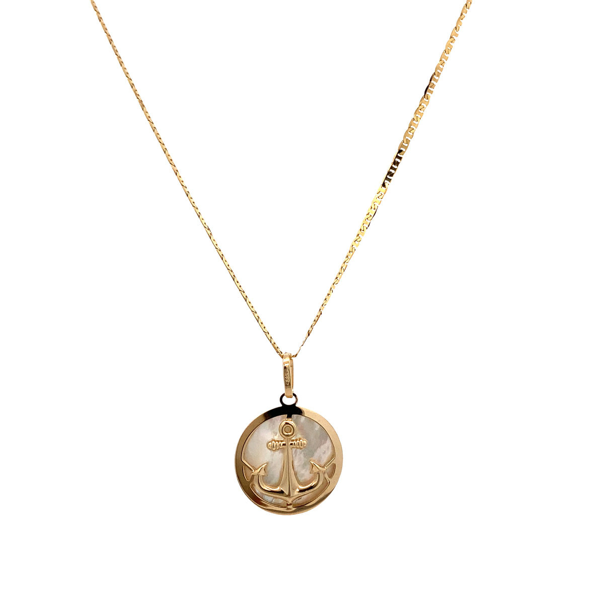 14K Gold Round Anchor Pendant | Luby Gold Collection | Luby 