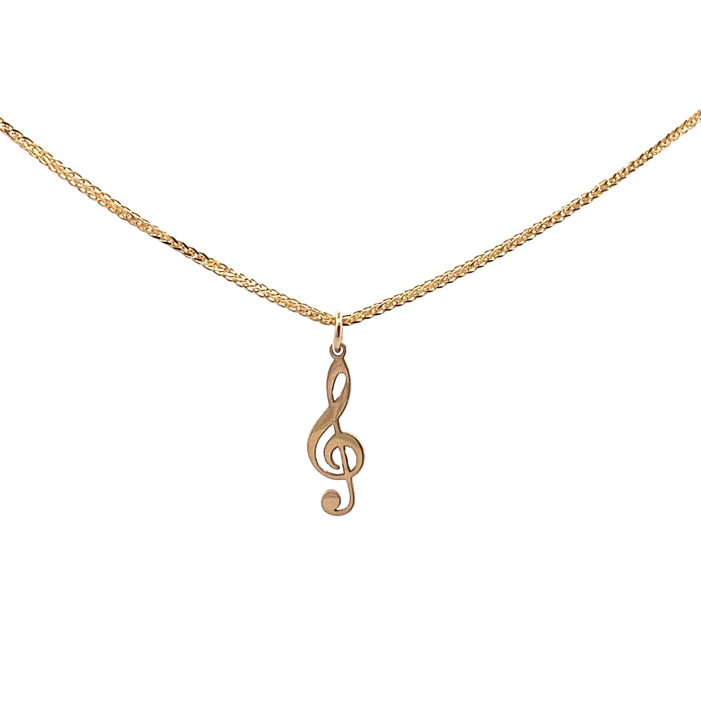 14K Gold Clave de Sol Pendant