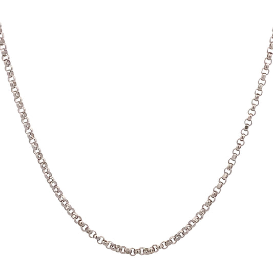 14K White Gold Rolo Chain