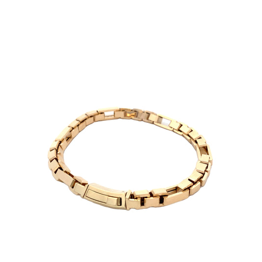 14K Gold Bold Square Link Bracelet